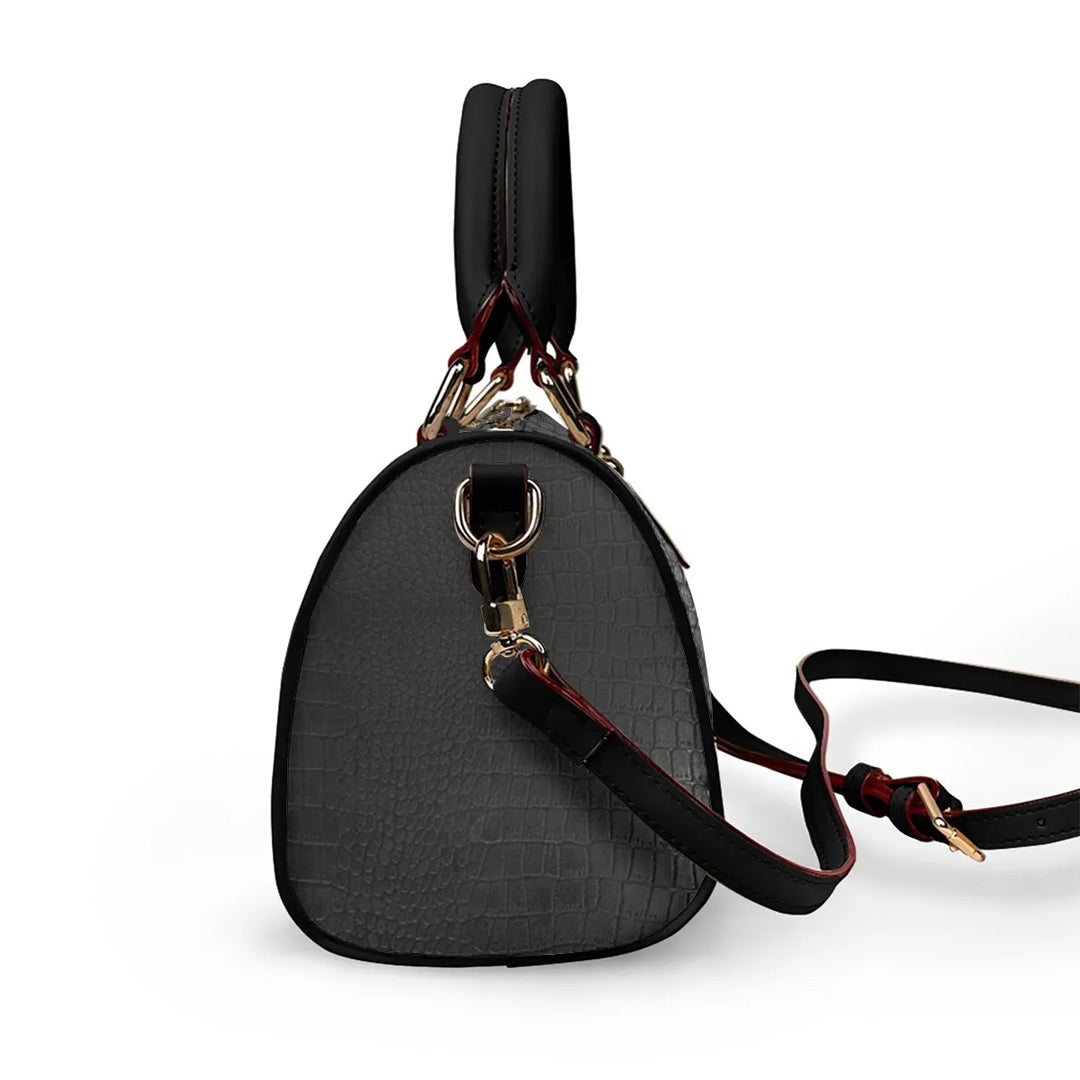 Personalized Classic Barrel-Shaped Leather Handbag - Personalized Christian Purse with Name & Scripture - CABLTB01020725