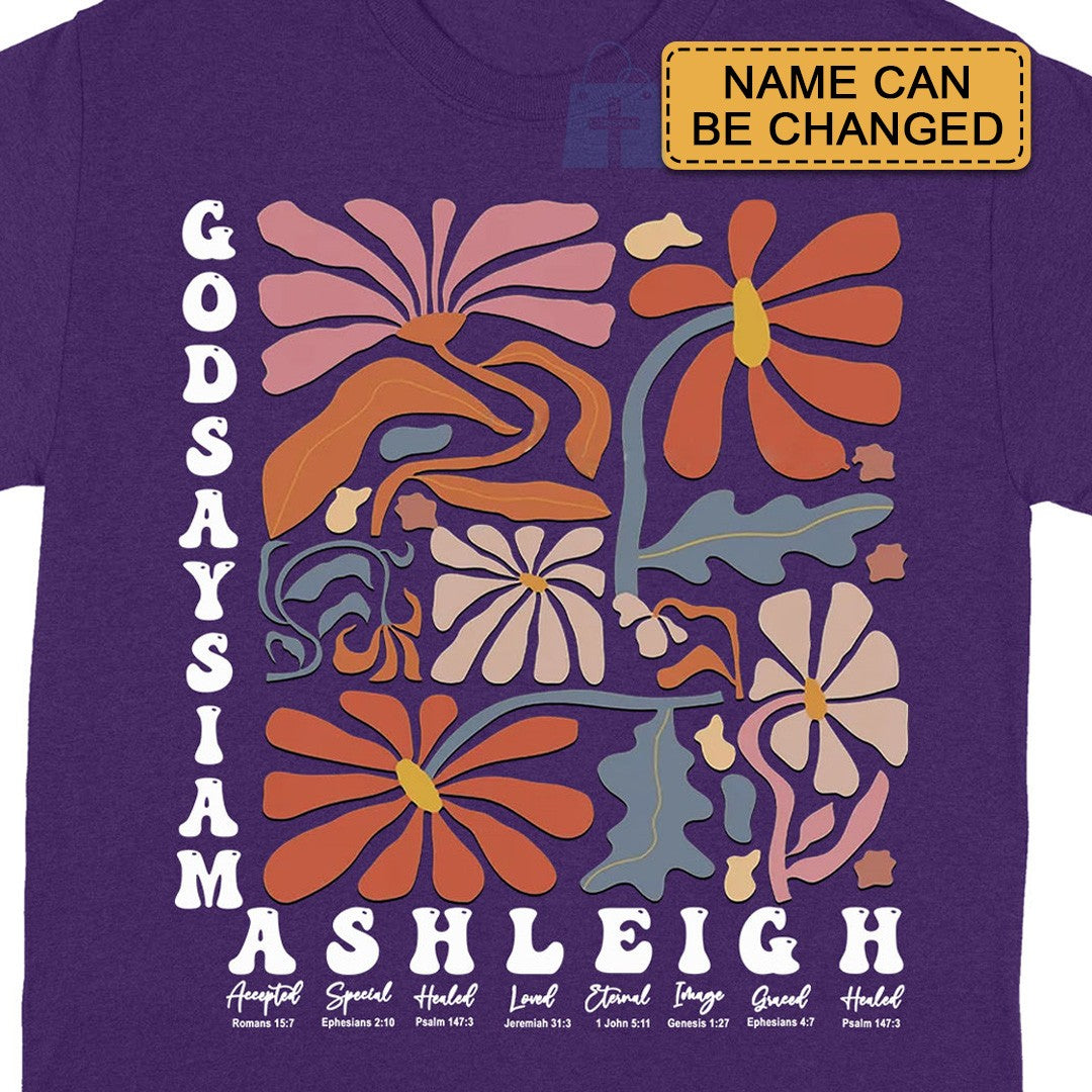 CHRISTIANARTBAG Personalized T-Shirt : Uncover the sacred meaning of your name - GOD Says I Am - Personalized T-Shirt - CAB014525