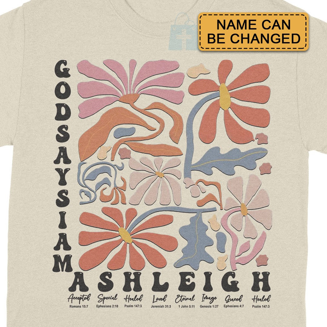 CHRISTIANARTBAG Personalized T-Shirt : Uncover the sacred meaning of your name - GOD Says I Am - Personalized T-Shirt - CAB014525