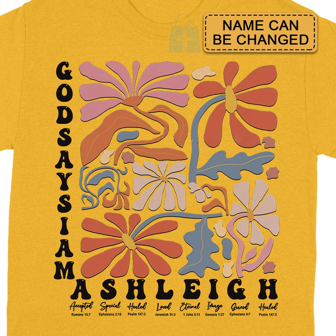 CHRISTIANARTBAG Personalized T-Shirt : Uncover the sacred meaning of your name - GOD Says I Am - Personalized T-Shirt - CAB014525