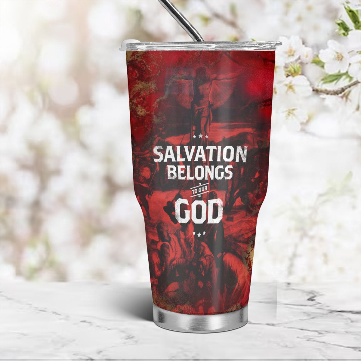 Christianartbag Drinkware, Daily Bible Personalized Tumbler , Personalized Mug, Red Black Tumbler, Christian Gift, CABTB03170823. - Christian Art Bag