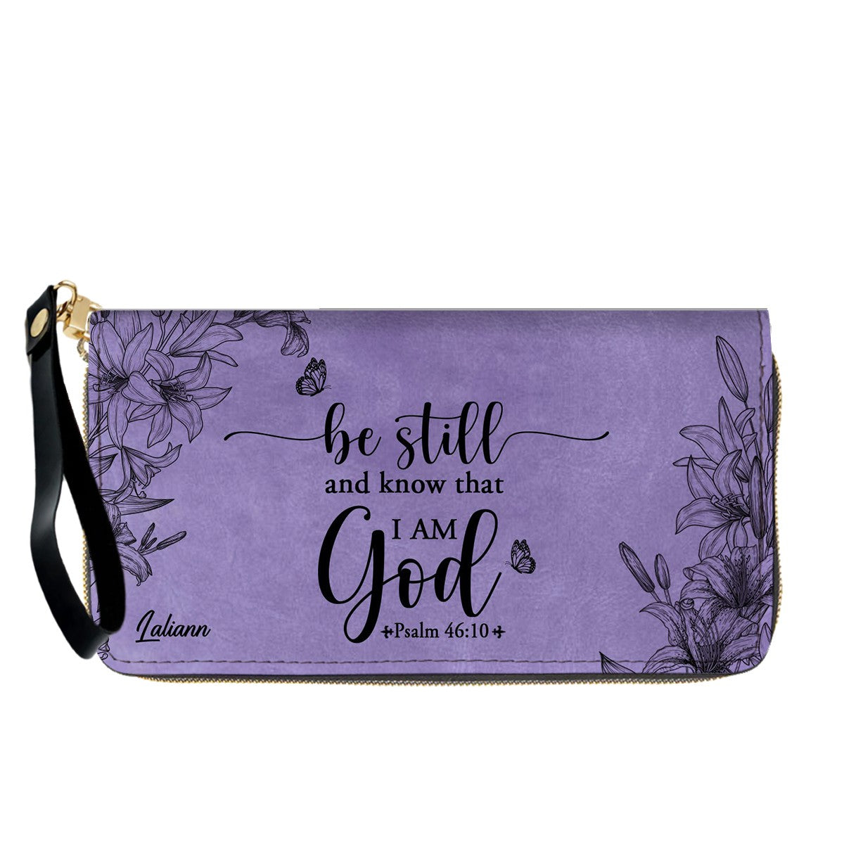 CHRISTIANARTBAG Personalized Purple SET Leather Bag With Wallet - Custom Bible Verse Handbag - Floral Christian Gifts for Her - Numbers 6:24-26 Blessing Tote