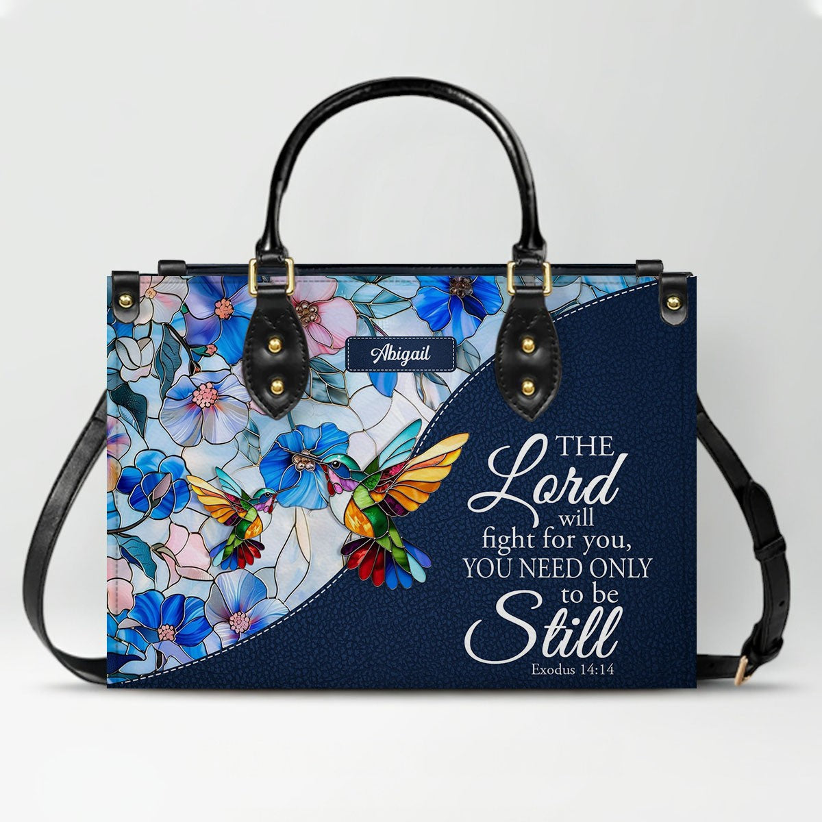 Luxury Mosaic Leather Handbag – Custom Name & Bible Verse for Women | CHRISTIANARTBAG