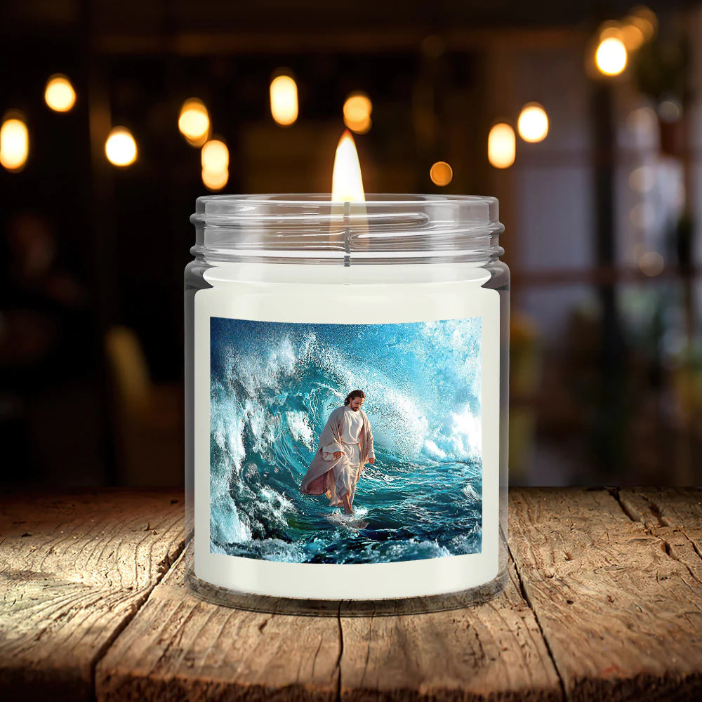 Christianartbag Candles, Jesus Walk On Water, Christian Candles, Bible Verse Candles, Natural Candle, Soy Wax Candle 9oz, Christmas Gift. - Christian Art Bag