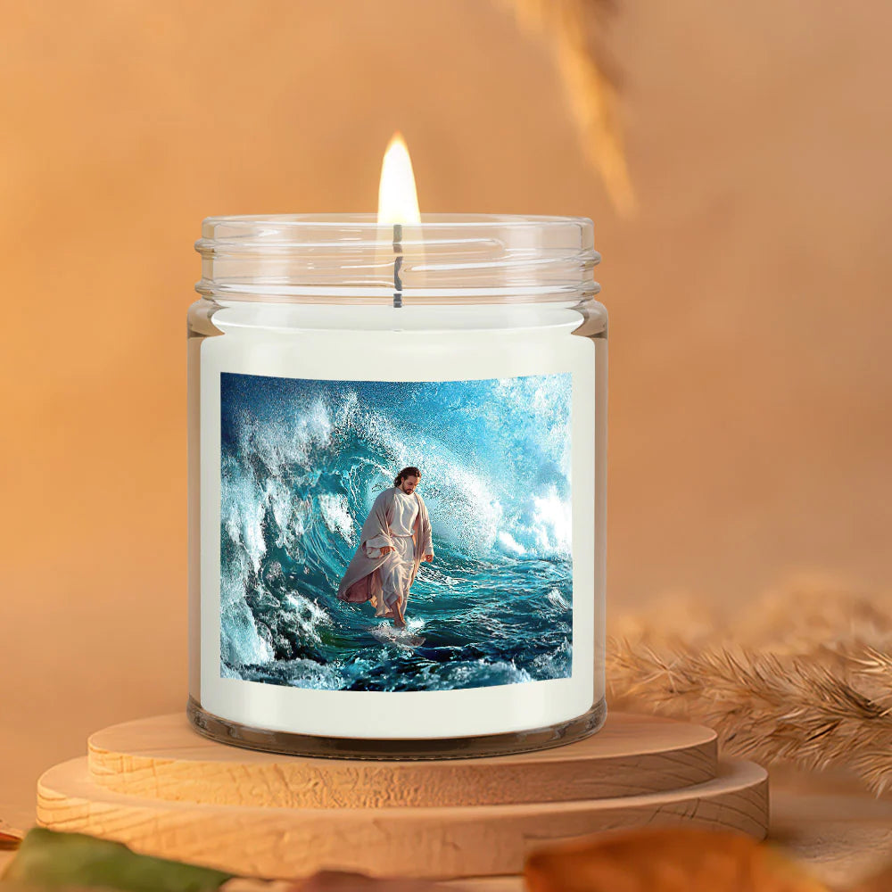 Christianartbag Candles, Jesus Walk On Water, Christian Candles, Bible Verse Candles, Natural Candle, Soy Wax Candle 9oz, Christmas Gift. - Christian Art Bag