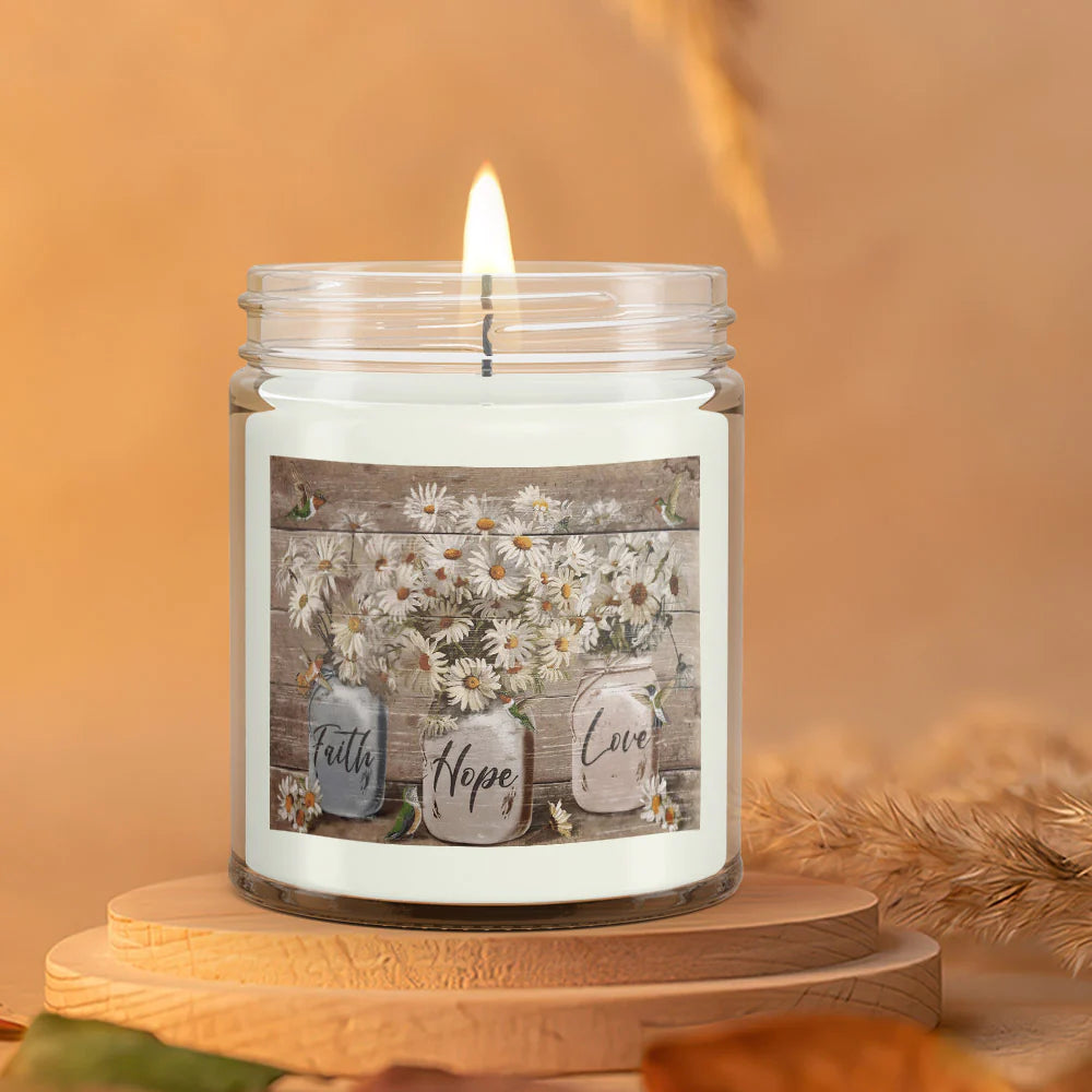 Christianartbag Candles, Faith Hope Love, Christian Candles, Bible Verse Candles, Natural Candle, Soy Wax Candle 9oz, Christmas Gift. - Christian Art Bag