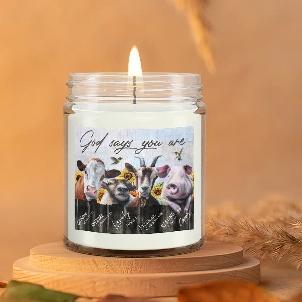 Christianartbag Candles, God Says You Are Cow And Pig, Christian Candles, Bible Verse Candles, Natural Candle, Soy Wax Candle 9oz, Christmas Gift. - Christian Art Bag