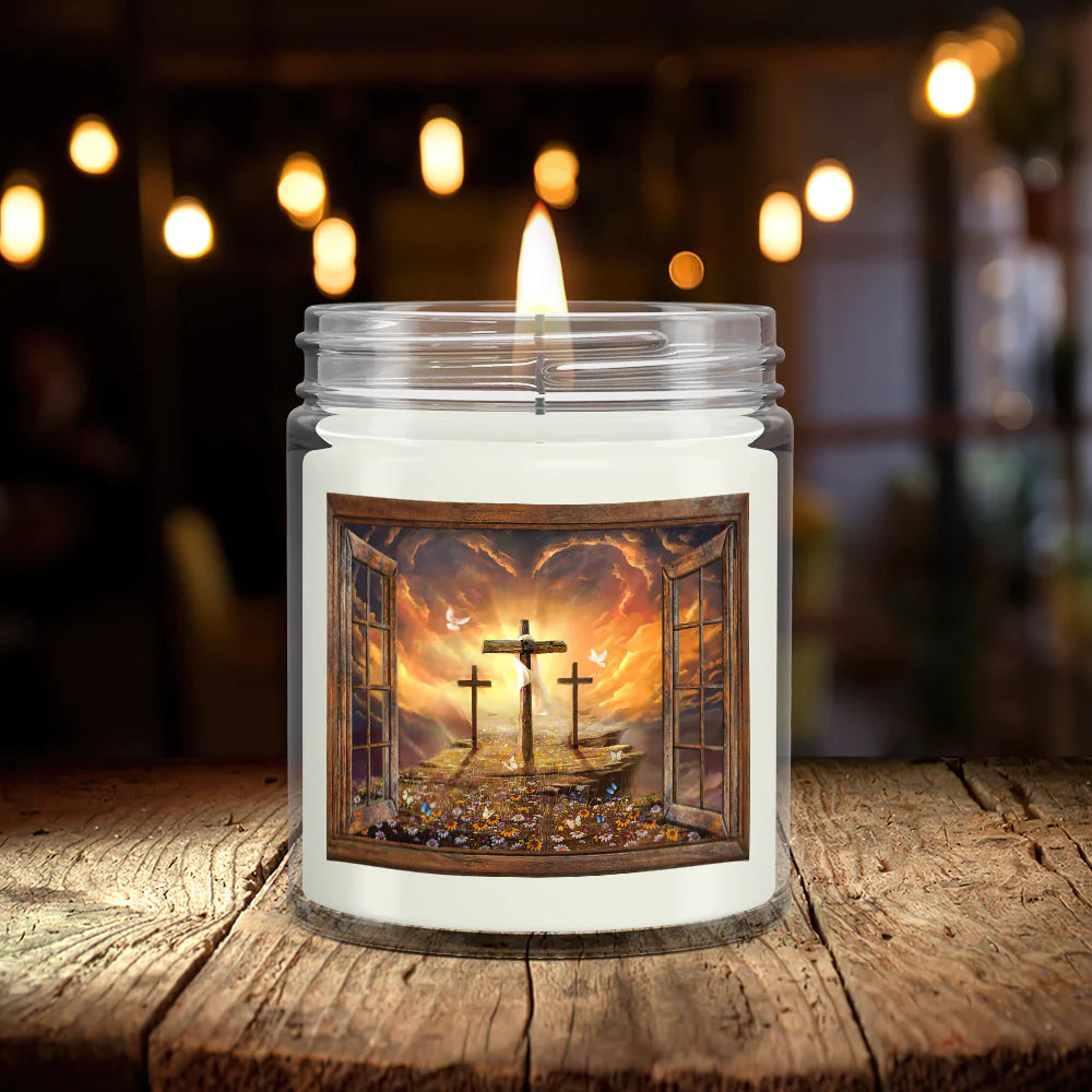 Christianartbag Candles, Path To Heaven, The Three Crosses, Christian Candles, Bible Verse Candles, Natural Candle, Soy Wax Candle 9oz, Christmas Gift. - Christian Art Bag