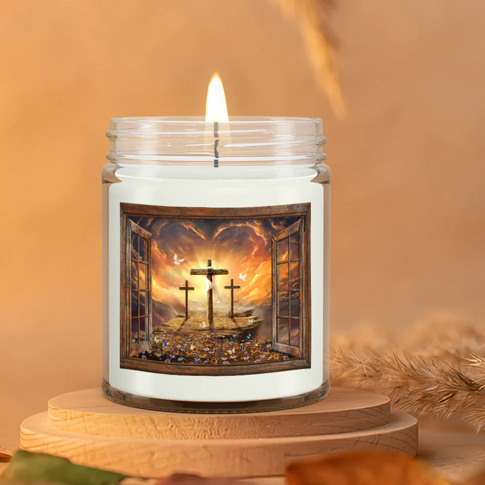 Christianartbag Candles, Path To Heaven, The Three Crosses, Christian Candles, Bible Verse Candles, Natural Candle, Soy Wax Candle 9oz, Christmas Gift. - Christian Art Bag
