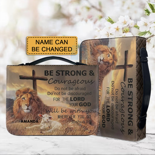 Personalized Bible Cover - Be Strong and Courageous Bible Cover - Customizable Christian Gift by CHRISTIANARTBAG - CAB02210524.