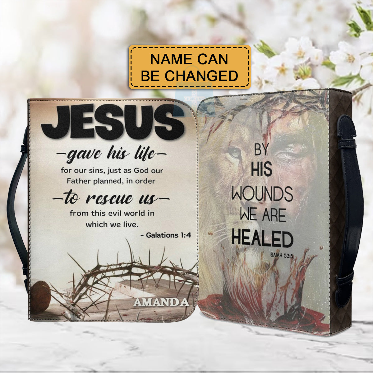 CHRISTIANARTBAG - Personalized Bible Covers - Custom Name Bible Cover - CABBBCV03240424.