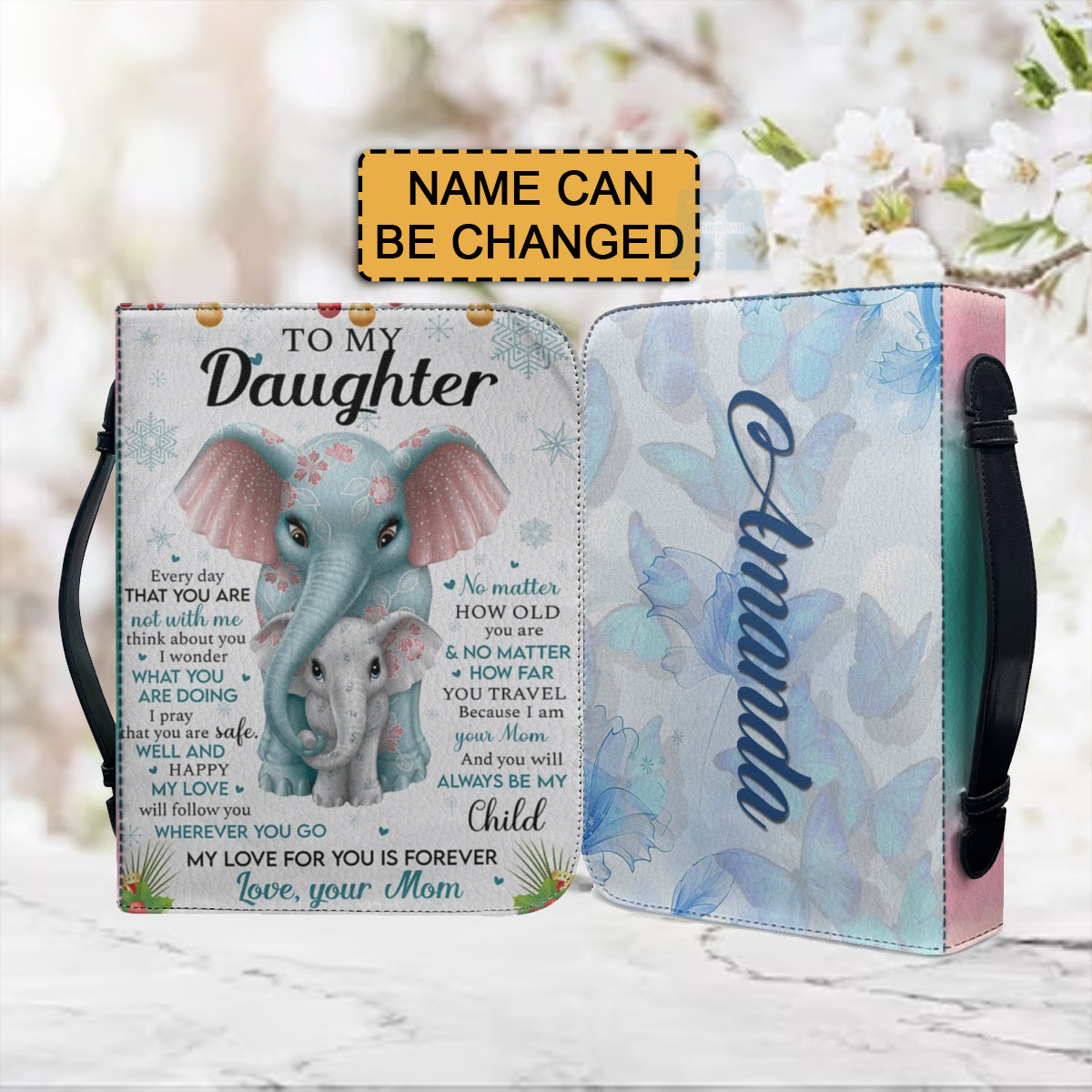 Christianartbag Bible Cover, To My Daughter From Mom Bible Cover, Personalized Bible Cover, Art Design Bible Cover, Christian Gifts, CAB09071223. - Christian Art Bag