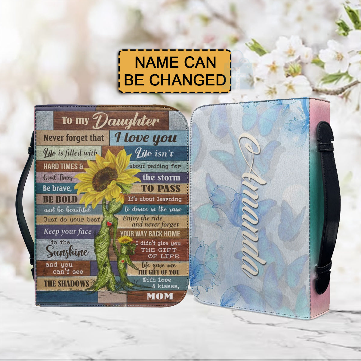 Christianartbag Bible Cover, To My Daughter From Mom Bible Cover, Personalized Bible Cover, Art Design Bible Cover, Christian Gifts, CAB14071223. - Christian Art Bag