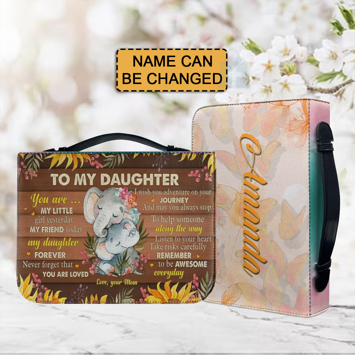 Christianartbag Bible Cover, To My Daughter From Mom Bible Cover, Personalized Bible Cover, Art Design Bible Cover, Christian Gifts, CAB19071223. - Christian Art Bag