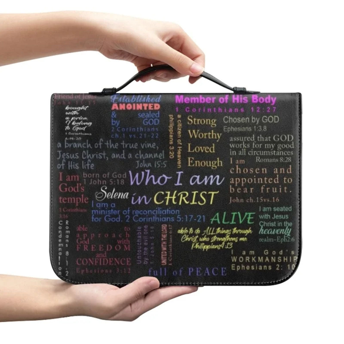 Christianartbag Bible Cover, Who I Am In Christ Bible Cover, Personalized Bible Cover, Mom Bible Cover, Mother Days Gifts, CAB221223. - Christian Art Bag