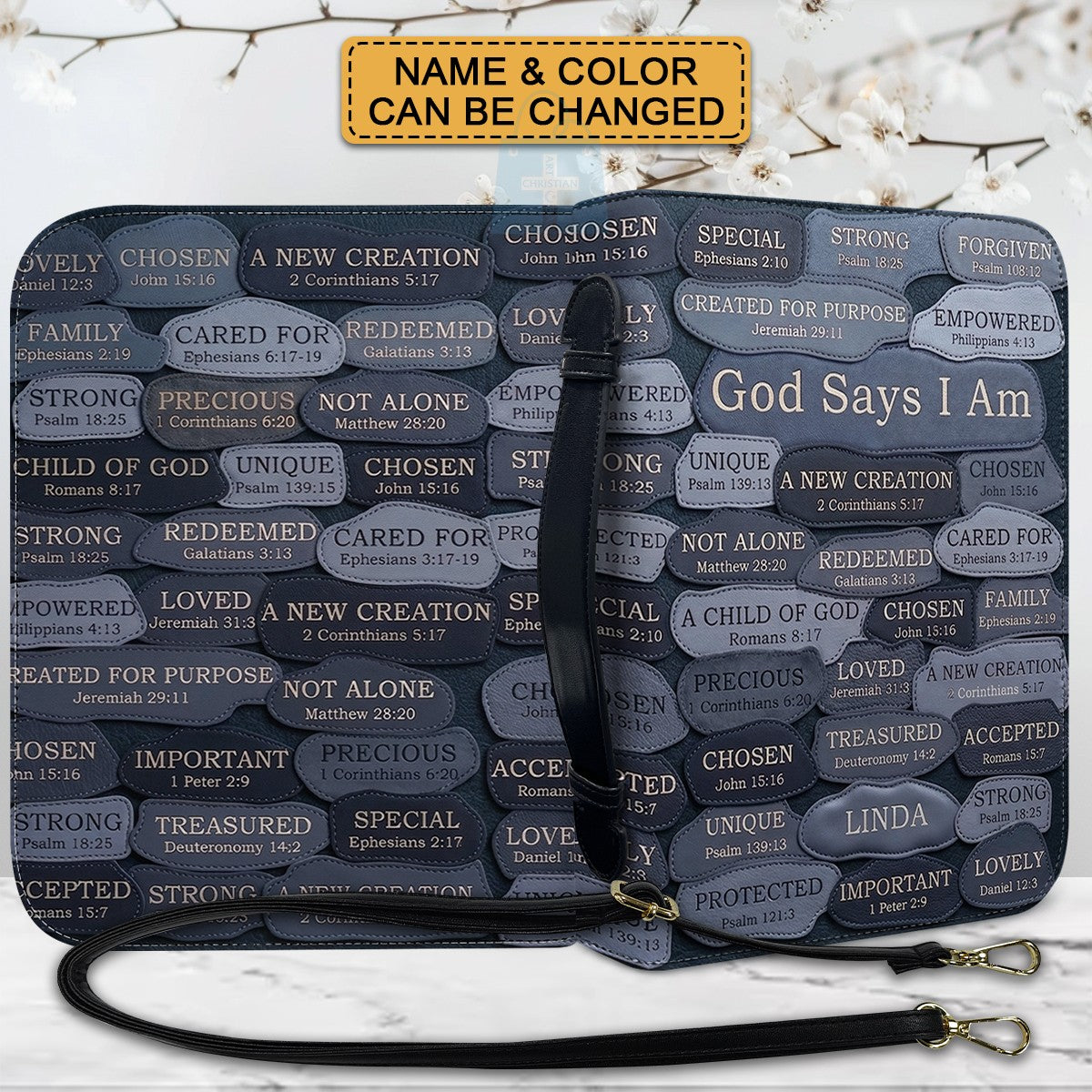 Personalized Bible Cover - God Says I Am Custom Leather Case | CHRISTIANARTBAG 01080426