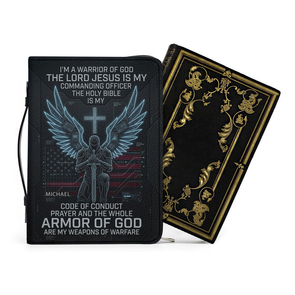CHRISTIANARTBAG Personalized Bible Cover | Armor of God Tech Warrior Custom Bible Case CAB0162526