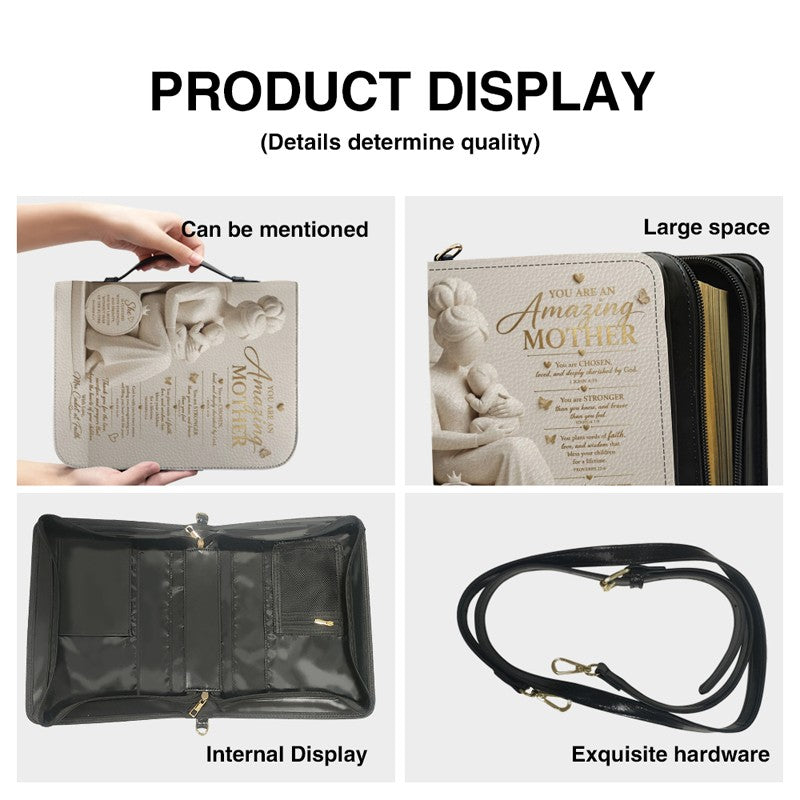 Personalized Bible Cover with Handle & Strap - Custom Name & Color Gifts for Mother - CHRISTIANARTBAG CAb02100526