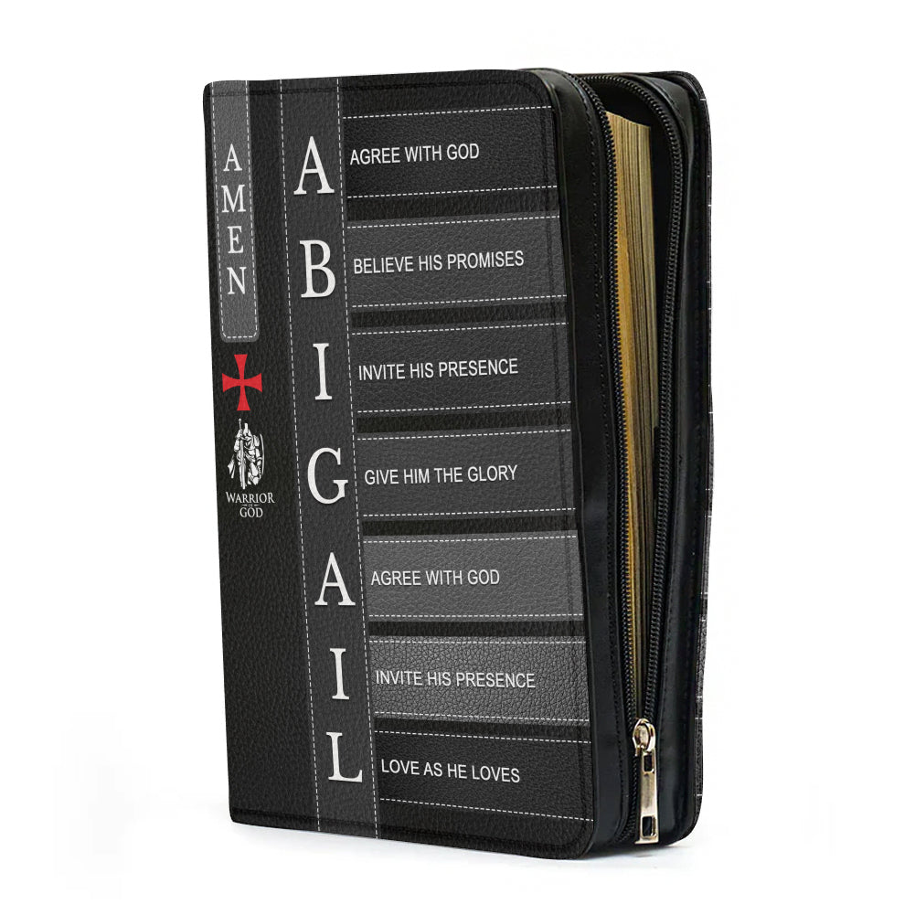 Personalized Bible Cover with Custom Name - Meaningful Faith Message for Each Letter - Premium Christian Gift for Men, Women & Kids