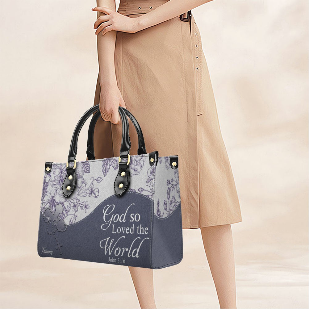 Custom Leather Handbag for Women – Personalized Name & Favorite Bible Verse | CHRISTIANARTBAG