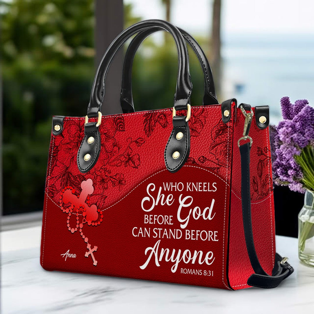 SET Personalized Christian Leather Handbag and Clutch Purse – Red Bible Verse Gift for Women of Faith | CHRISTIANARTBAG