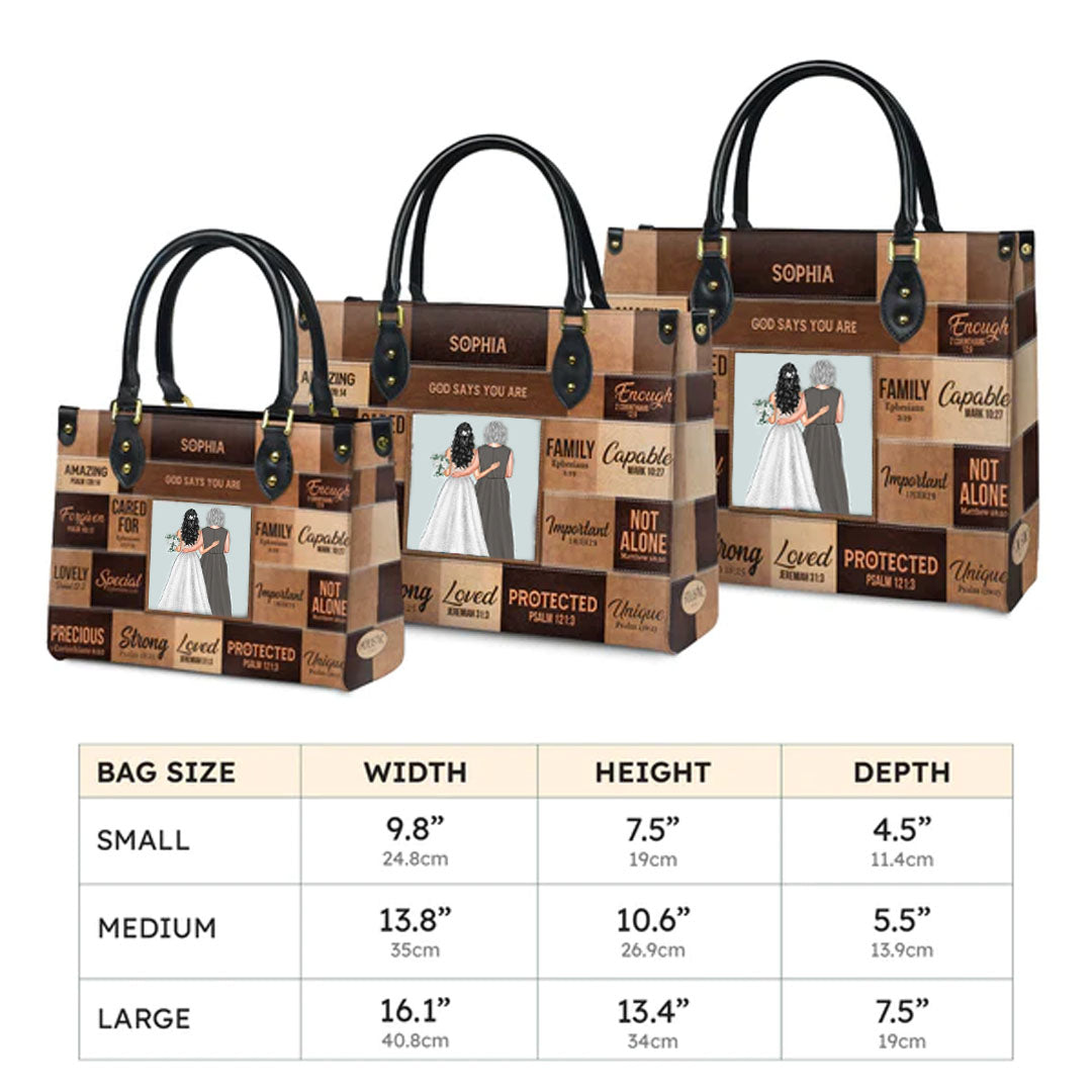 Customizable Christian Art Leather Handbag - Personalized Inspirational Quotes & Photo Tote from CHRISTIANARTBAG