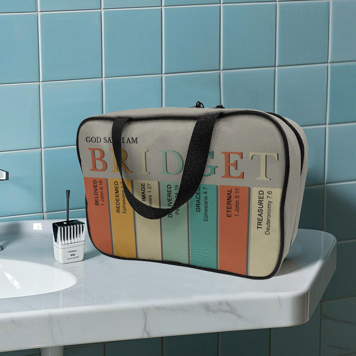 Custom Christian Toiletry Bag – Personalized Name with Bible Verse Meanings | CHRISTIANARTBAG
