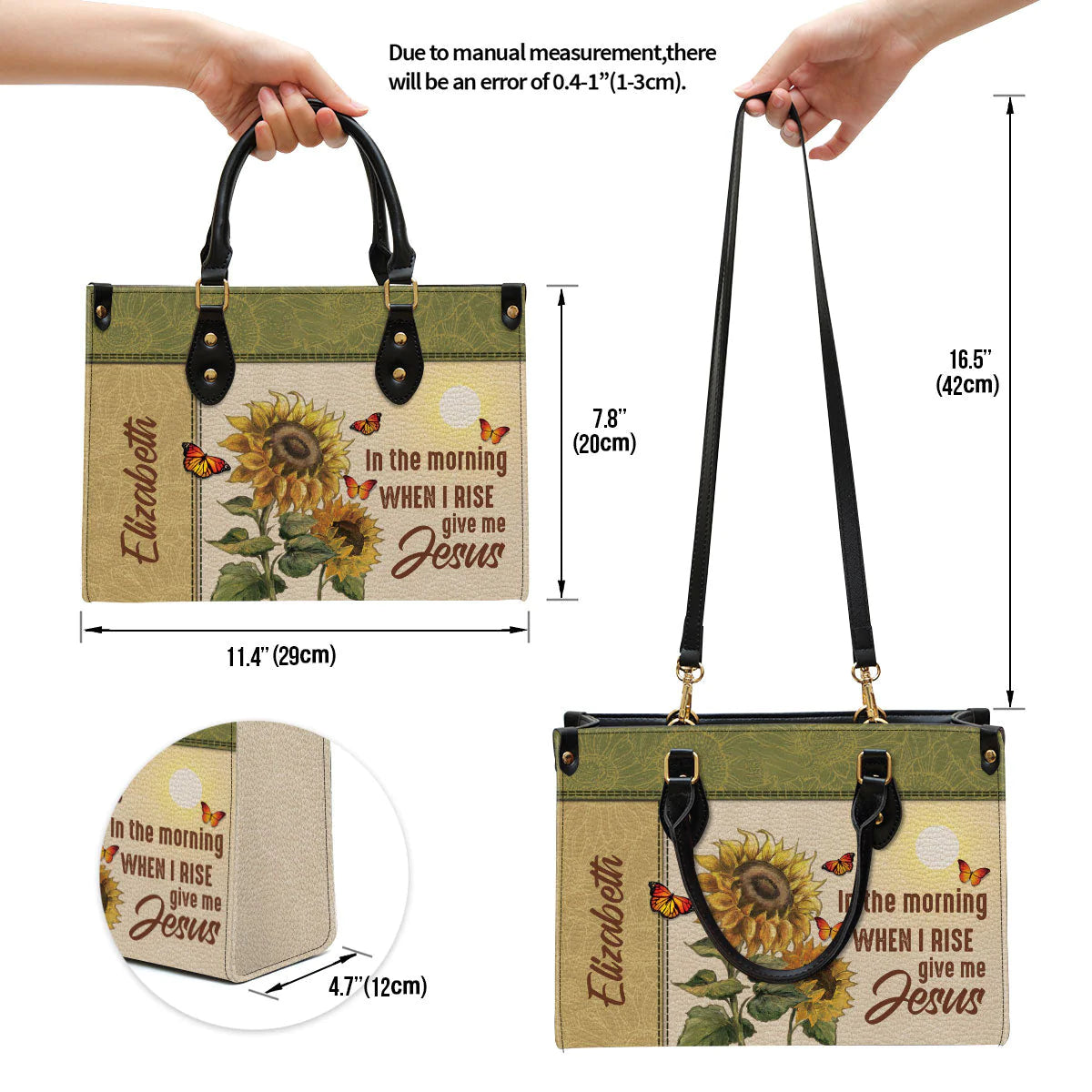 Christianartbag Handbag, In The Morning When I Rise Give Me Jesus, Personalized Gifts, Gifts for Women, Christmas Gift. - Christian Art Bag