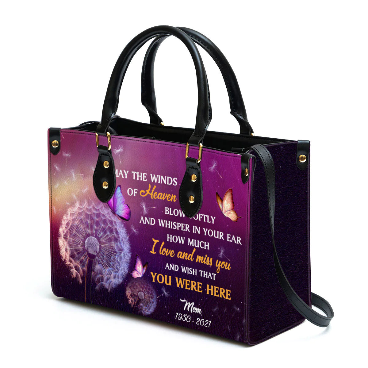 Christianartbag Handbags, I Love And Miss You Memorial Leather Bags, Personalized Bags, Gifts for Women, Christmas Gift, CABLTB01300723. - Christian Art Bag