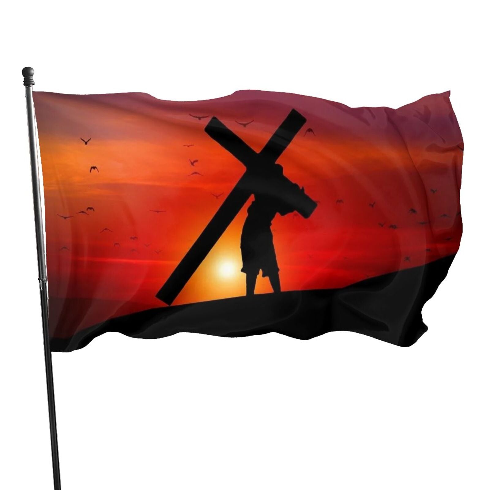 Christianartbag Flag Decor, Christianity JESUS Flag Home Room Dormitory Decoration Outdoor Decor Polyester Banners and Flags Brass Grommets Women Men Gift - Christian Art Bag