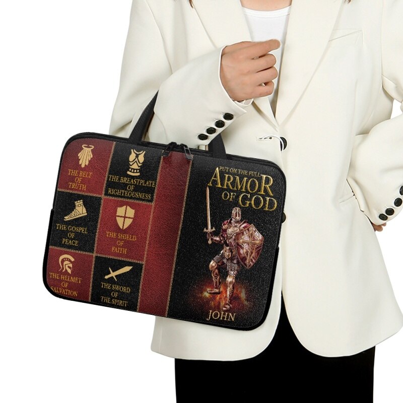 Christianartbag Laptop Bag, Put On The Full Armor Of God Laptop Bag, Personalized Laptop Bag, Laptop Bag, CABLTB03180823. - Christian Art Bag