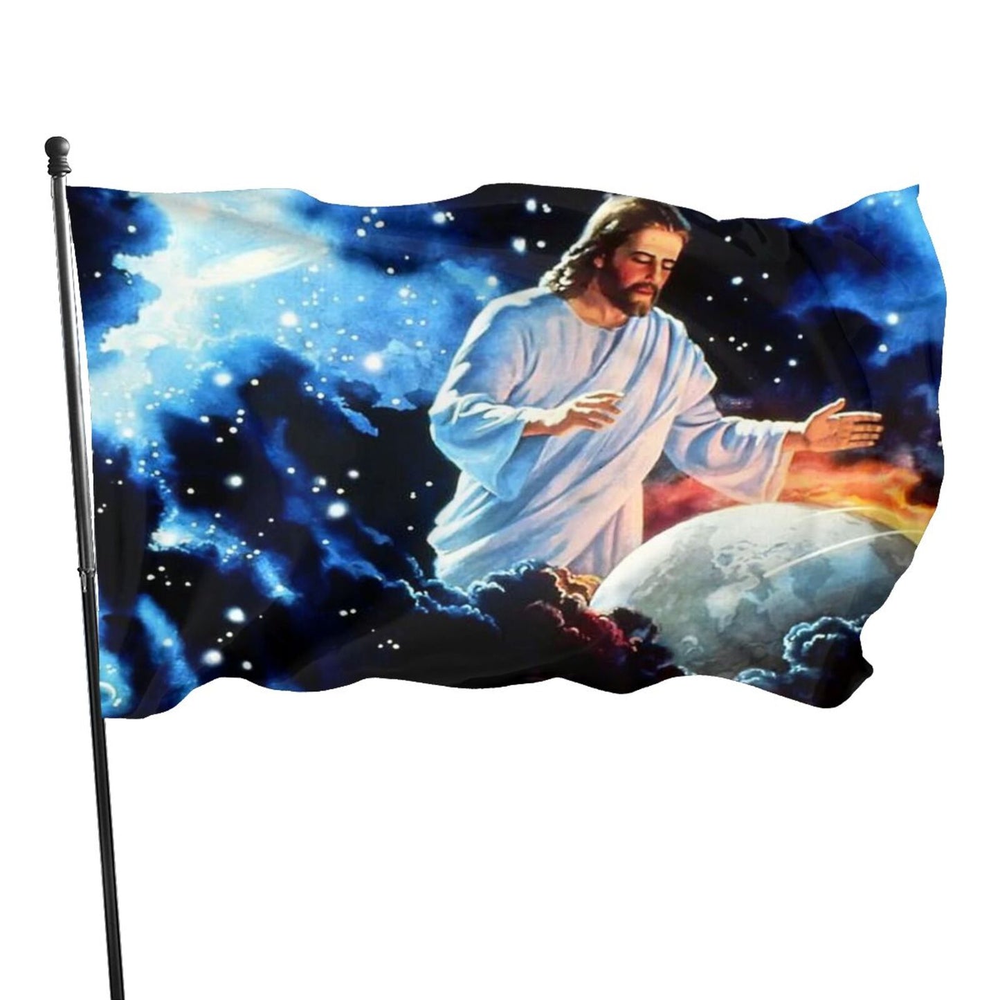 Christianartbag Flag Decor, Christianity JESUS Flag Home Room Dormitory Decoration Outdoor Decor Polyester Banners and Flags Brass Grommets Women Men Gift - Christian Art Bag