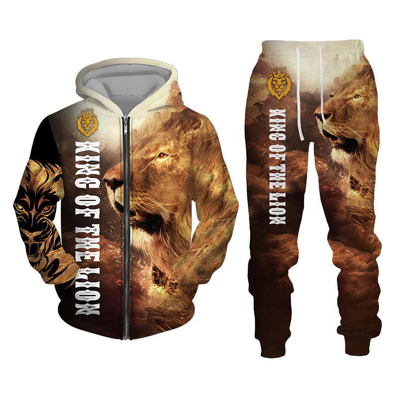 Christianartbag Clothing, Unisex Set Zip Hoodie Lion King 3D, Christian 3D T-Shirt, Christian 3D Hoodie, Christian 3D Sweater, Personalized Hoodies. - Christian Art Bag