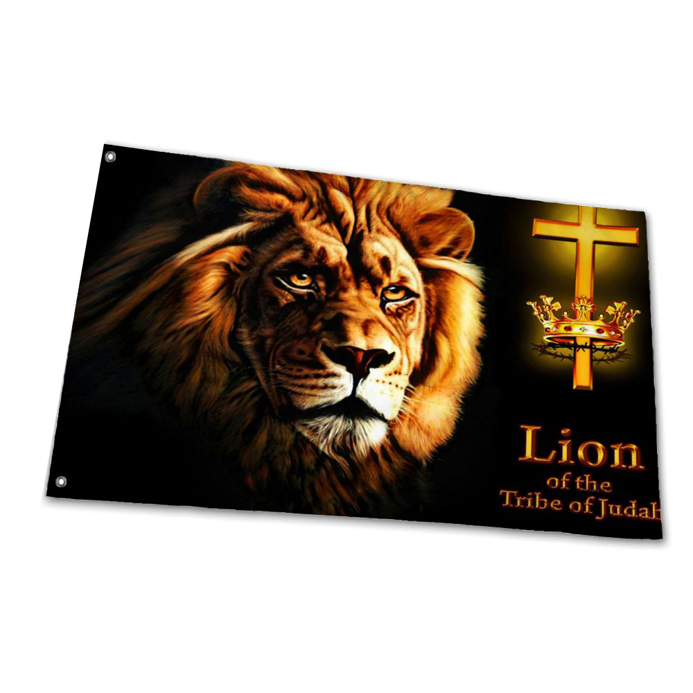 Christianartbag Home Decor, Tribe of Judah Lion Flag,Uv Fade Resistant Flag for Outdoor House Porch Welcome Holiday Home/School/Party Decoration,Garden Flag - Christian Art Bag
