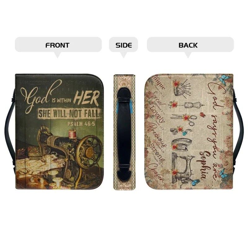 Christianartbag Bible Cover, God is Within Her She Will Not Fall Psalm 46:5 Bible Cover, Personalized Bible Cover, Sewing Bible Cover, Christian Gifts, CAB02281023. - Christian Art Bag