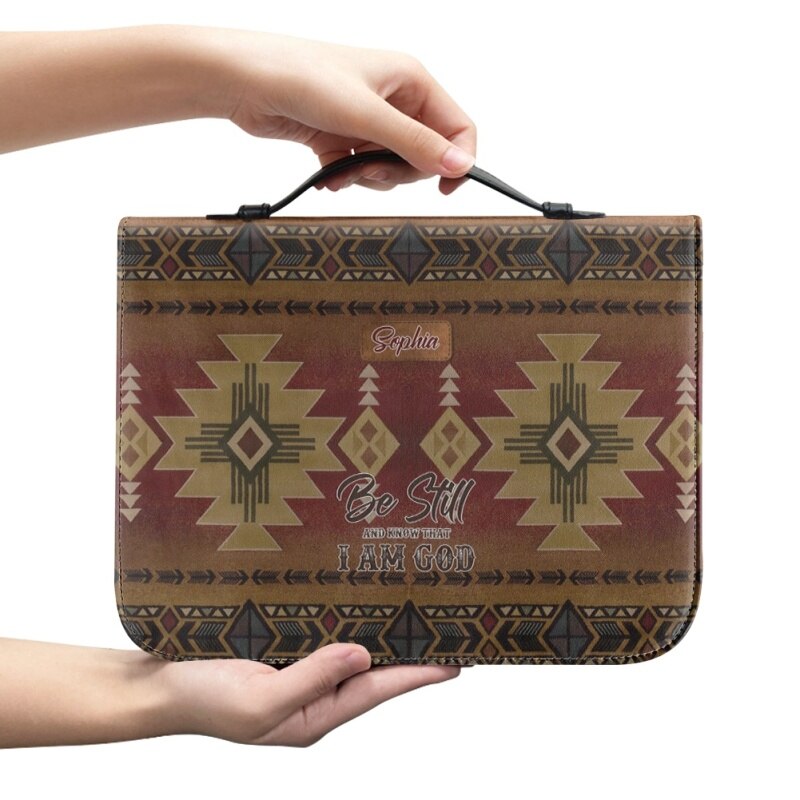 Christianartbag Bible Cover, Intage Hand-woven Southwest Lacing Design Personalized Bible Cover, Personalized Bible Cover, Christmas Gift, CABBBCV01080923. - Christian Art Bag