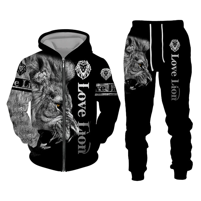 Christianartbag Clothing, Unisex Set Zip Hoodie Lion King 3D, Christian 3D T-Shirt, Christian 3D Hoodie, Christian 3D Sweater, Personalized Hoodies. - Christian Art Bag