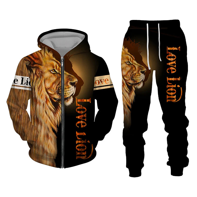Christianartbag Clothing, Unisex Set Zip Hoodie Lion King 3D, Christian 3D T-Shirt, Christian 3D Hoodie, Christian 3D Sweater, Personalized Hoodies. - Christian Art Bag