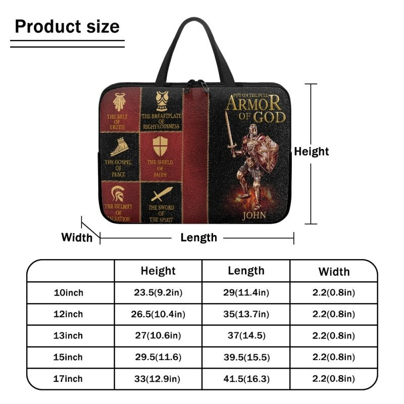 Christianartbag Laptop Bag, Put On The Full Armor Of God Laptop Bag, Personalized Laptop Bag, Laptop Bag, CABLTB03180823. - Christian Art Bag