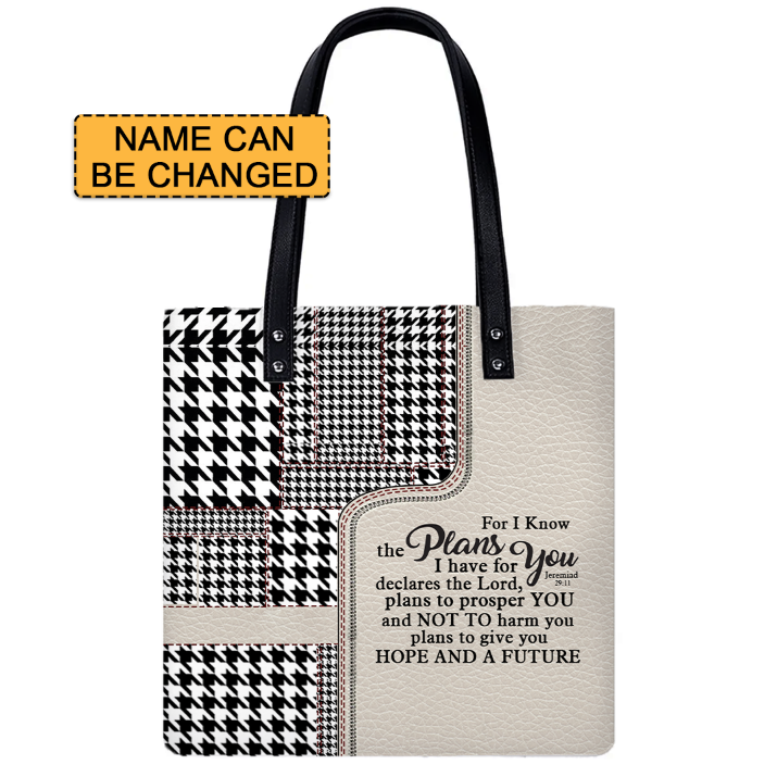 Christianart Handbag, Personalized Hand Bag, For I Know The Plans I Have For You Jeremiah 29:11, Personalized Gifts, Gifts for Women. - Christian Art Bag