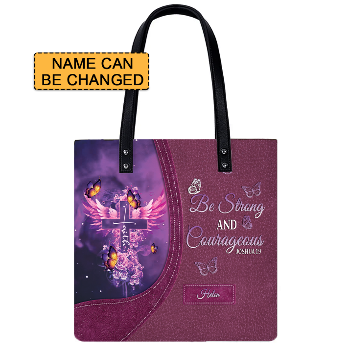 Christianart Designer Handbags, Be Strong and Courageous, Personalized Gifts, Gifts for Women. - Christian Art Bag