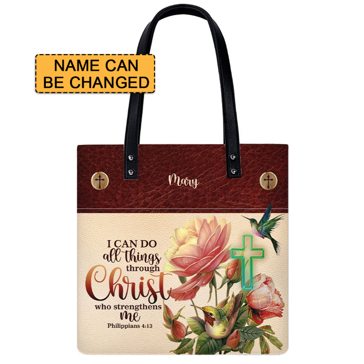 Christianartbag Handbags, I Can Do All Things Through Christ Philippians 41:3 Leather Bags, Personalized Bags, Gifts for Women, Christmas Gift, CABLTB01300723.