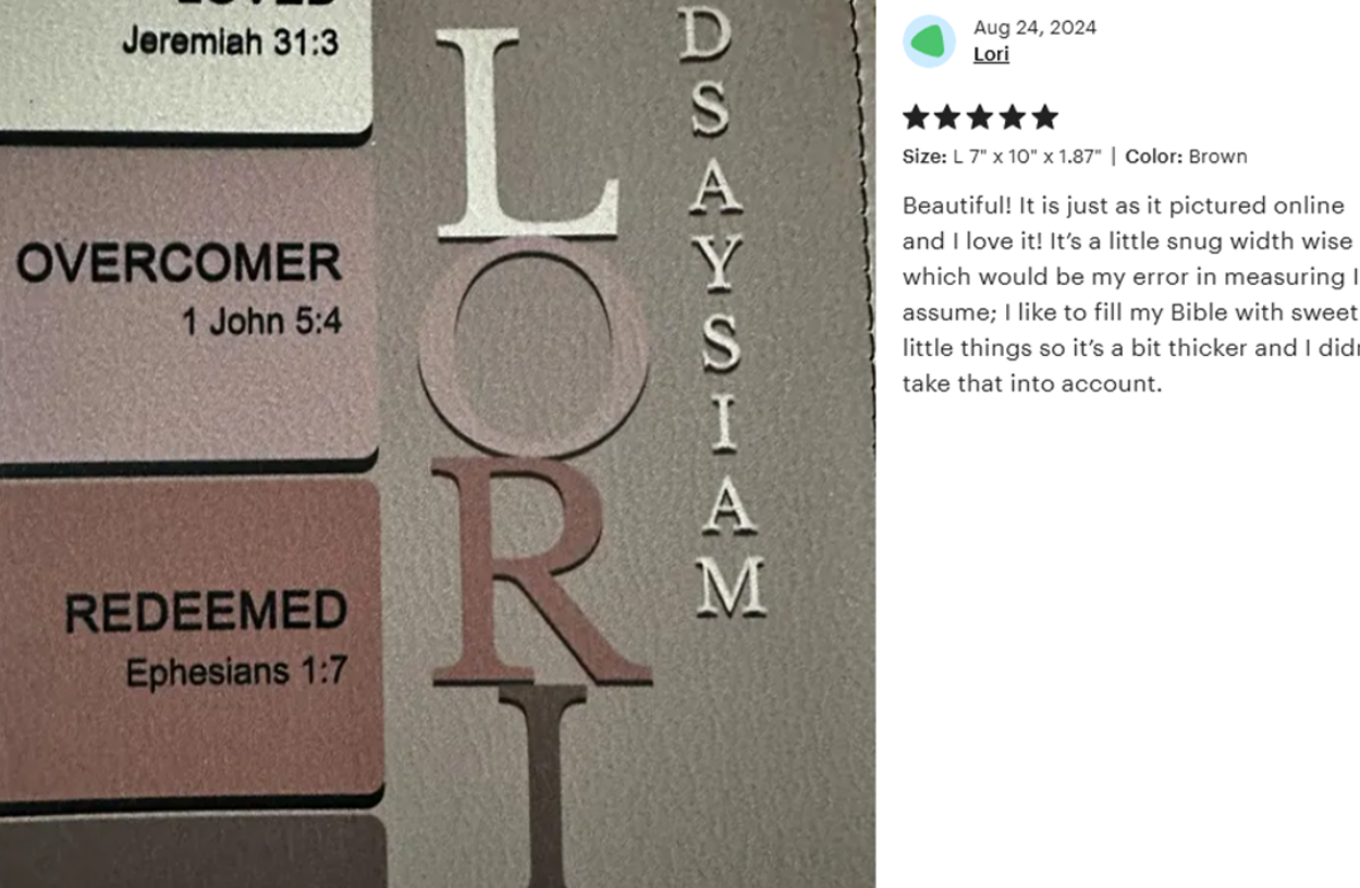 CHRISTIANARTBAG Bible Cover - Uncover the sacred meaning of your name - Personalized Bible Cover, CABBBCV02030624.