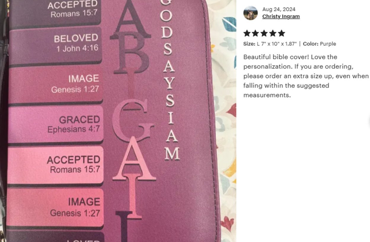 CHRISTIANARTBAG Bible Cover - Uncover the sacred meaning of your name - Personalized Bible Cover, CABBBCV02030624.