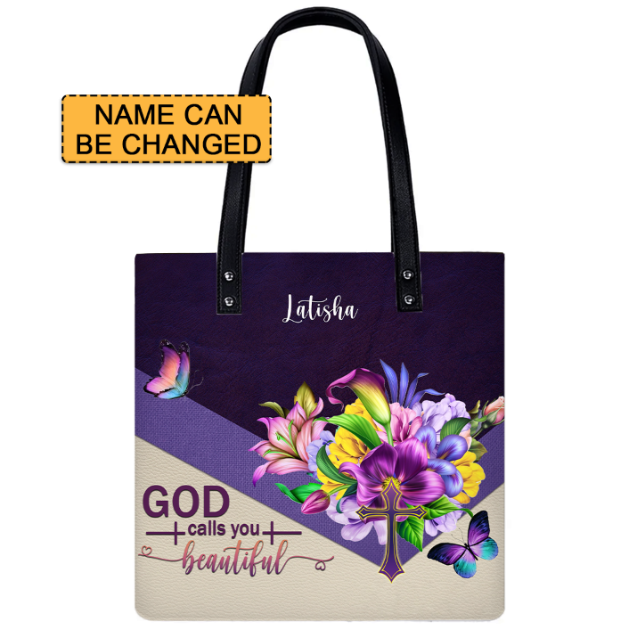 Christianartbag Handbags, God Calls You Beautiful Flower And Cross Gorgeous Leather Bags, Personalized Bags, Gifts for Women, Christmas Gift, CABLTB01300723.