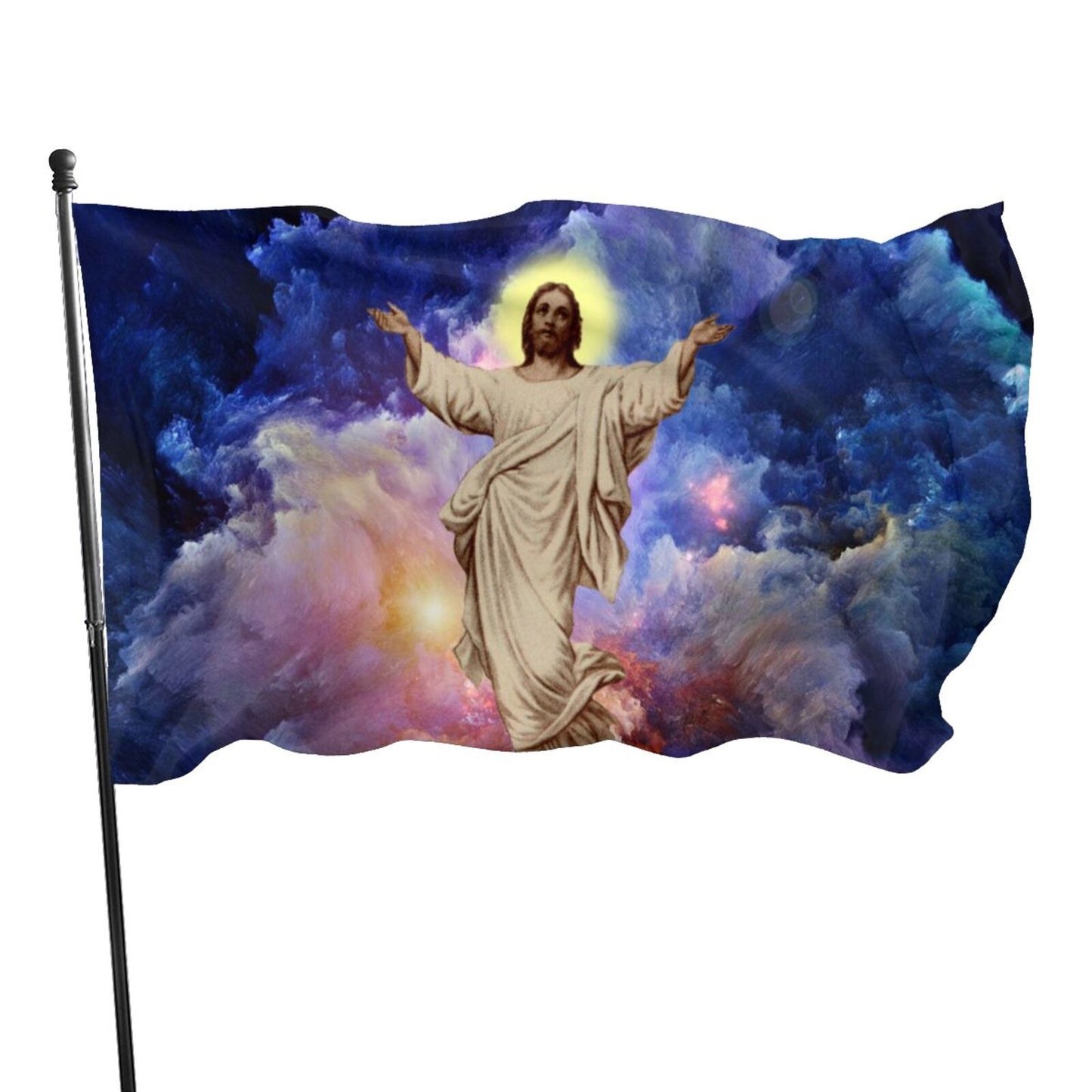 Christianartbag Flag Decor, Christianity JESUS Flag Home Room Dormitory Decoration Outdoor Decor Polyester Banners and Flags Brass Grommets Women Men Gift - Christian Art Bag
