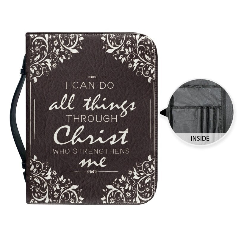 Christianartbag Bible Cover, I Can Do All Things Through Christ Bible Cover, Personalized Bible Cover, Gifts For Women, Christmas Gift, CABBBCV01080823. - Christian Art Bag
