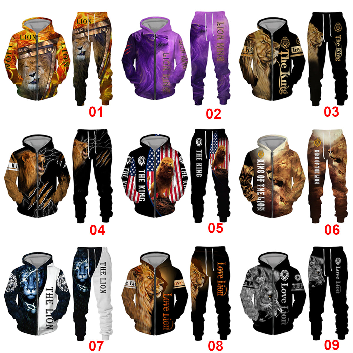 Christianartbag Clothing, Unisex Set Zip Hoodie Lion King 3D, Christian 3D T-Shirt, Christian 3D Hoodie, Christian 3D Sweater, Personalized Hoodies. - Christian Art Bag