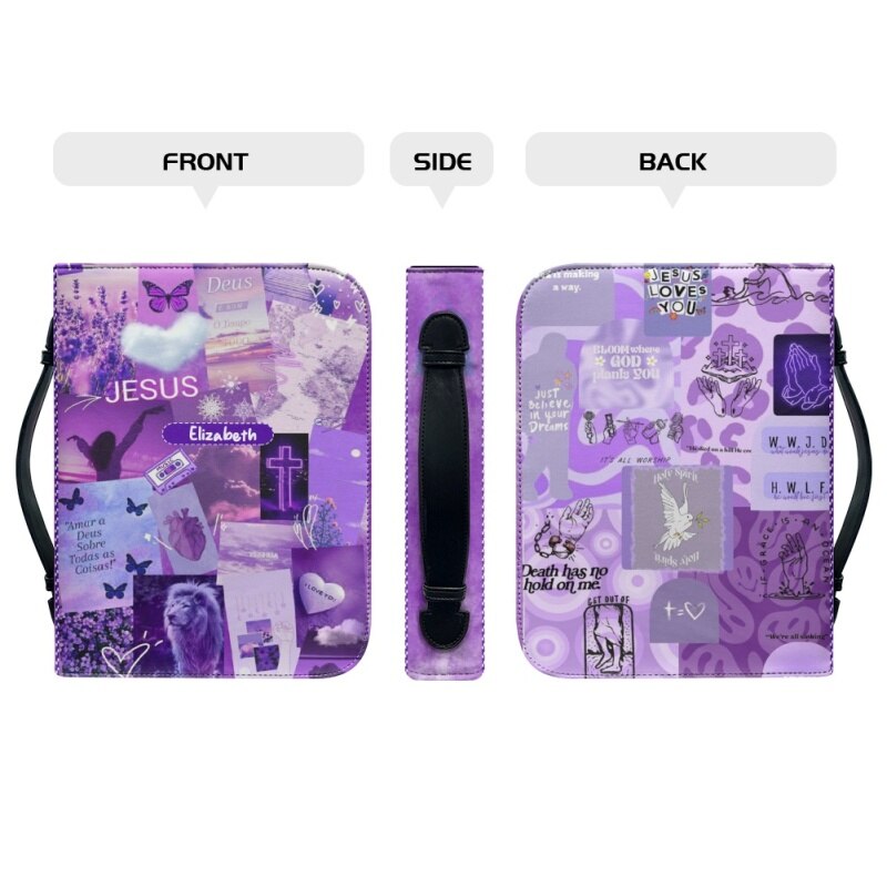 Christianartbag Bible Cover, My Bible Affirmations Personalized Bible Cover, Personalized Bible Cover, Purple Bible Cover, Christmas Gift, CABBBCV06160823. - Christian Art Bag