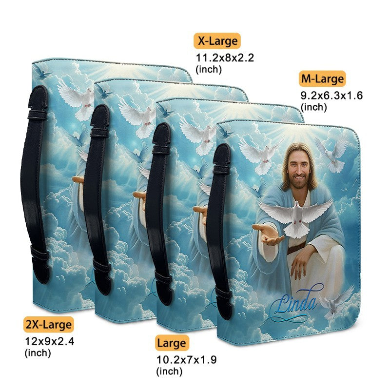 Personalized Bible Cover – Come to me, all who are weary, and I will give you rest, Matthew 11 28 | Christian Gift for Men & Women | Custom Name Option | CHRISTIANARTBAG